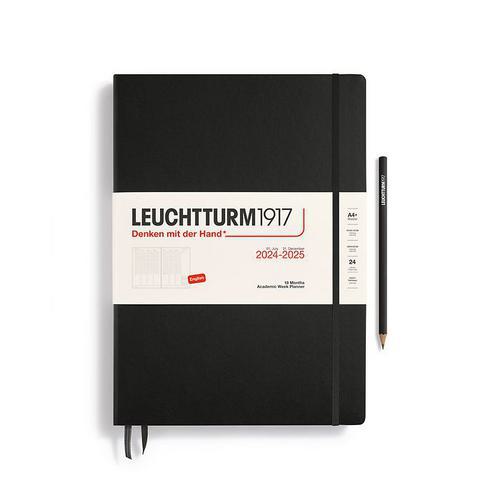 Leuchtturm, Black, Academic, Art & School, 2025, 18 Month, A4, Master, Weekly, Planner, 816354